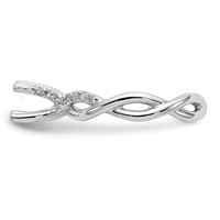 14K White Gold 0.20 Carat Lab Grown Diamond VS SI+ G+ 0.75 Carat Center Round Semi Mount Bypass Engagement Ring view 4