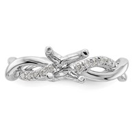 14K White Gold 0.20 Carat Lab Grown Diamond VS SI+ G+ 0.75 Carat Center Round Semi Mount Bypass Engagement Ring view 5