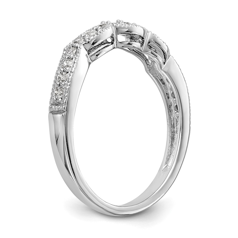 True Origin 14K White Gold 1/4 carat Lab Grown Diamond VS  D E F  Wedding Band (RM2529B-025-WLD)