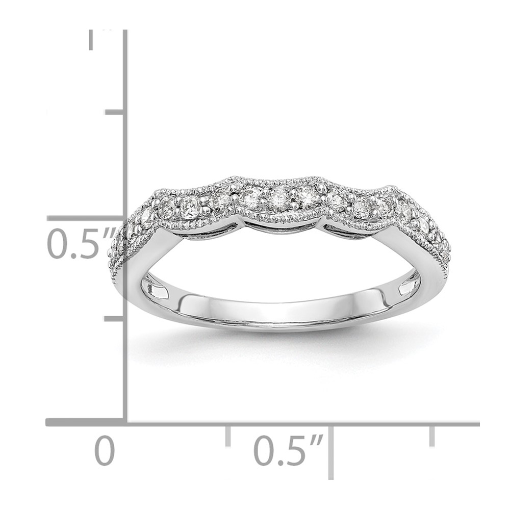 True Origin 14K White Gold 1/4 carat Lab Grown Diamond VS  D E F  Wedding Band (RM2529B-025-WLD)
