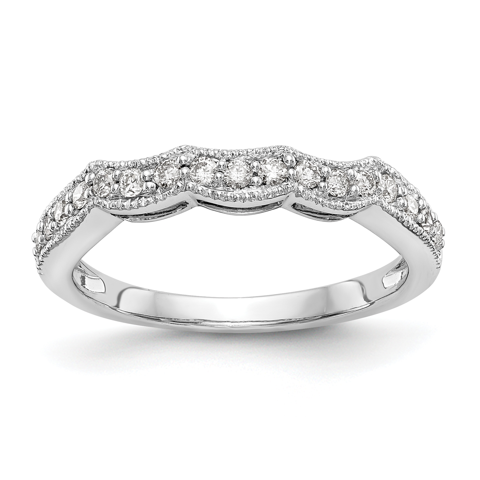 True Origin 14K White Gold 1/4 carat Lab Grown Diamond VS  D E F  Wedding Band (RM2529B-025-WLD)