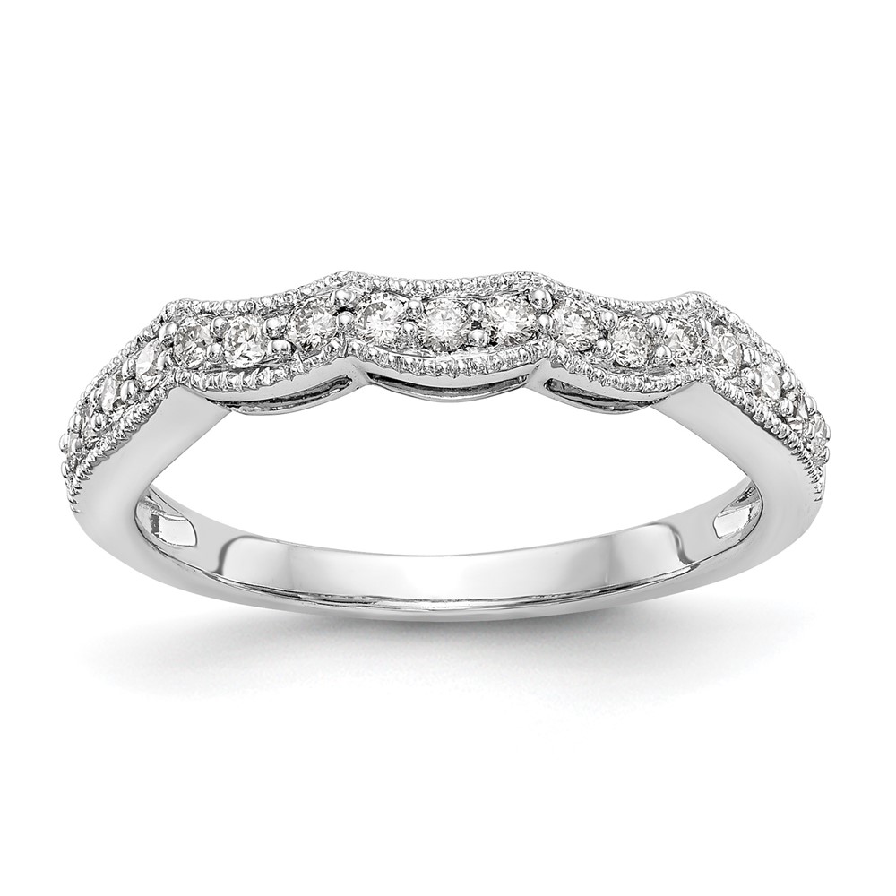 True Origin 14K White Gold 1/4 carat Lab Grown Diamond VS  D E F  Wedding Band (RM2529B-025-WLD)