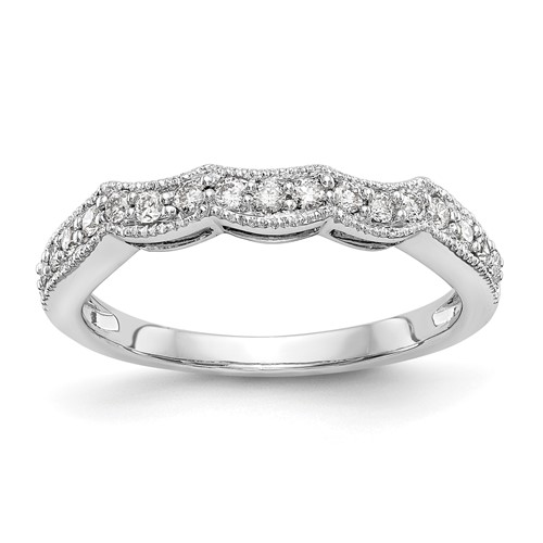 True Origin 14K White Gold 0.25 Carat Lab Grown Diamond VS+ F+ Complete Wedding Band