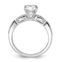 True Origin 14K White Gold 0.17 Carat Lab Grown Diamond VS+ F+ Semi-Mount Round Engagement Ring view 2