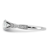 True Origin 14K White Gold 0.17 Carat Lab Grown Diamond VS+ F+ Semi-Mount Round Engagement Ring view 3