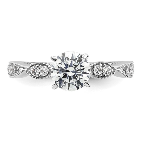 Diamond Round Semi-mount Criss-Cross Engagement Rings