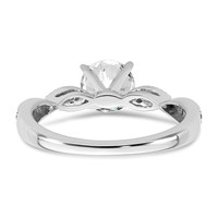 True Origin 14K White Gold 0.17 Carat Lab Grown Diamond VS+ F+ Semi-Mount Round Engagement Ring view 5