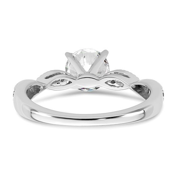 Diamond Round Semi-mount Criss-Cross Engagement Rings