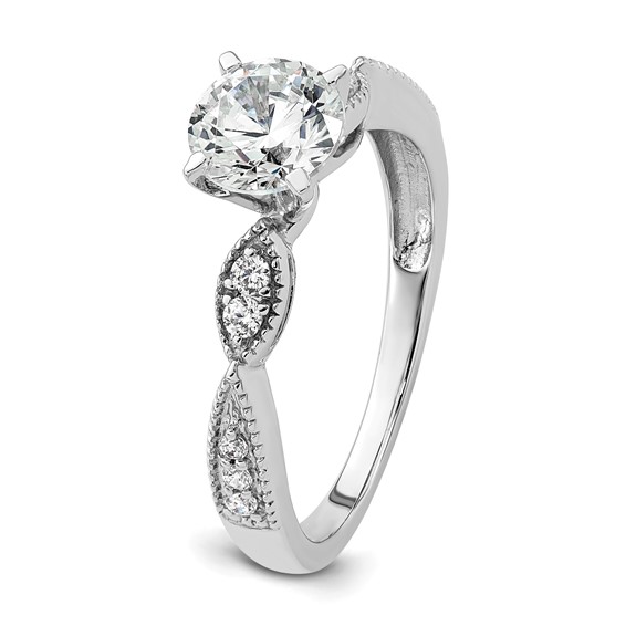 Diamond Round Semi-mount Criss-Cross Engagement Rings