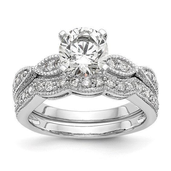 Diamond Round Semi-mount Criss-Cross Engagement Rings