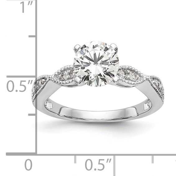 Diamond Round Semi-mount Criss-Cross Engagement Rings