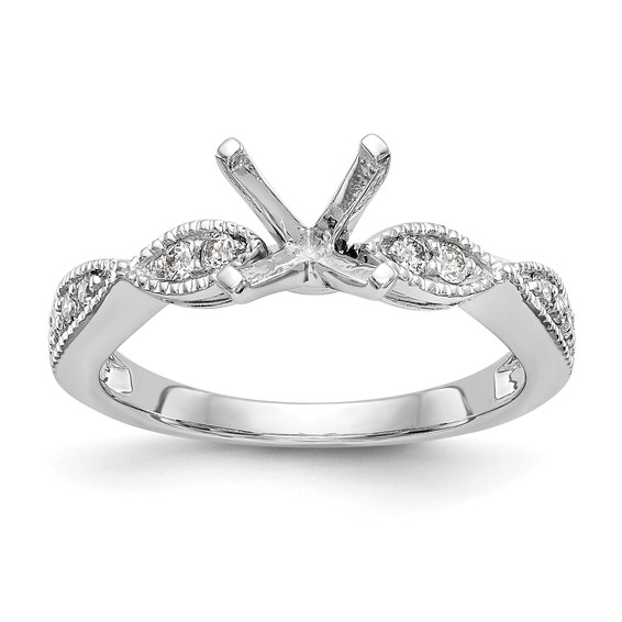 Diamond Round Semi-mount Criss-Cross Engagement Rings