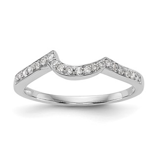 14k White Gold Contoured Wedding Band Mounting