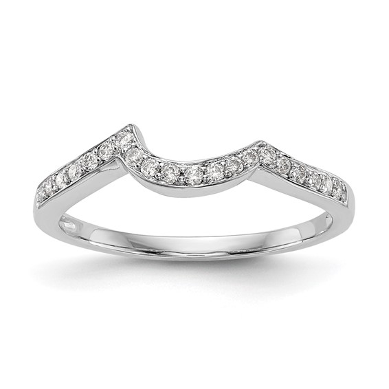 14k White Gold Contoured Wedding Band Mounting