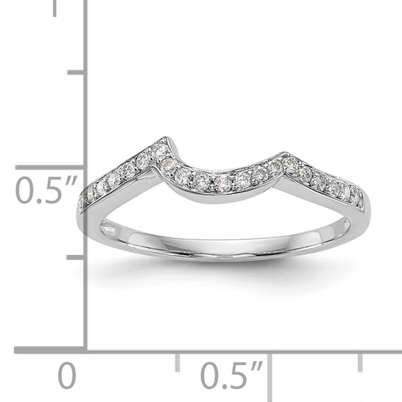 14k White Gold 1/6 carat Diamond Contoured Complete Wedding Band