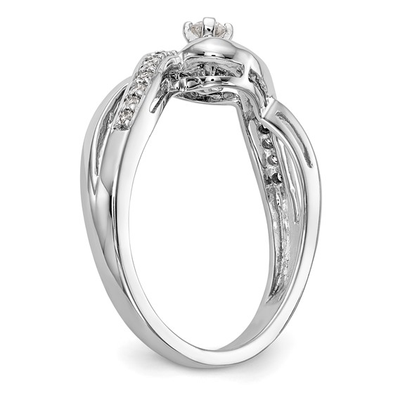 14k White Gold Criss-Cross Peg Set 1/6 carat Diamond Semi-mount Engagement Ring