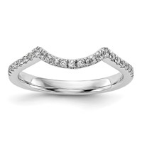 14K White Gold 0.25 Carat Lab Grown Diamond VS SI+ G+ Complete Wedding Band view 1