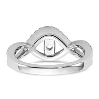 14K White Gold 0.50 Carat Lab Grown Diamond VS SI+ G+ Semi Mount Criss Cross Peg Set Engagement Ring view 5