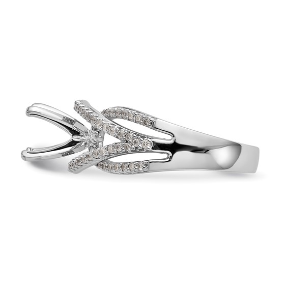 Peg Set Diamond Semi-mount Criss-Cross Engagement Rings