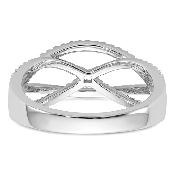 Peg Set Diamond Semi-mount Criss-Cross Engagement Rings