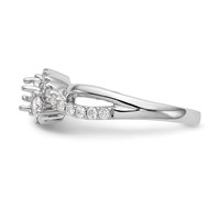 14K White Gold 0.62 Carat Lab Grown Diamond VS SI+ G+ Round Complete Criss Cross Engagement Ring view 3