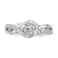 14K White Gold 0.62 Carat Lab Grown Diamond VS SI+ G+ Round Complete Criss Cross Engagement Ring view 5