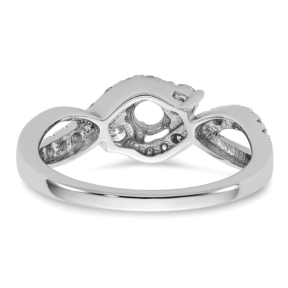 14k White Gold 5/8 carat Lab Grown Diamond VS/SI+ G+ Round Complete Criss Cross Engagement Ring (RM2554E-050-7WLG)