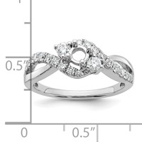 14K White Gold 0.62 Carat Lab Grown Diamond VS SI+ G+ Round Complete Criss Cross Engagement Ring view 4