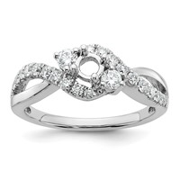 14K White Gold 0.62 Carat Lab Grown Diamond VS SI+ G+ Round Complete Criss Cross Engagement Ring view 1