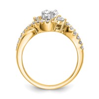 14K Yellow Gold 0.62 Carat Lab Grown Diamond VS SI+ G+ Round Complete Criss Cross Engagement Ring view 2