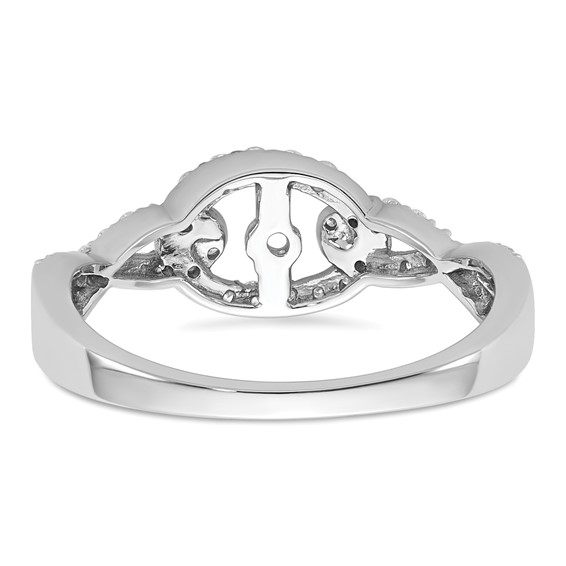 14k White Gold Criss-Cross Peg Set 1/3 carat Diamond Semi-mount Engagement Ring