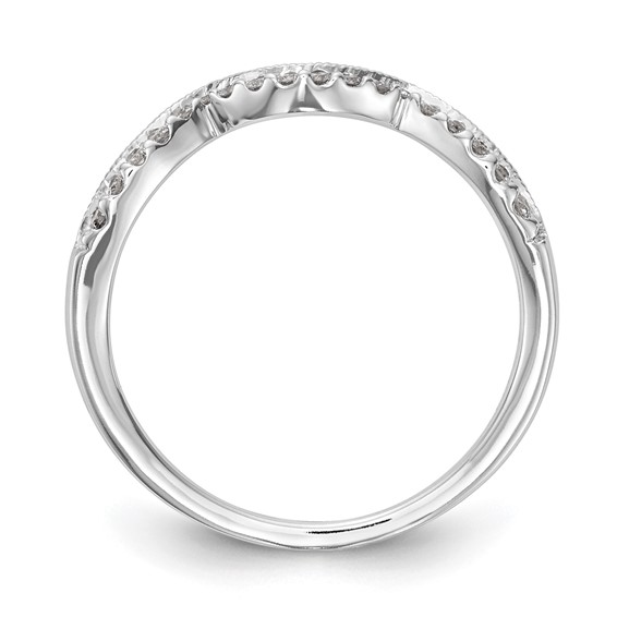 14k White Gold Contoured Wedding Band Mounting