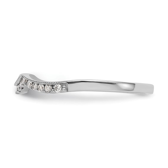 14k White Gold Contoured Wedding Band Mounting
