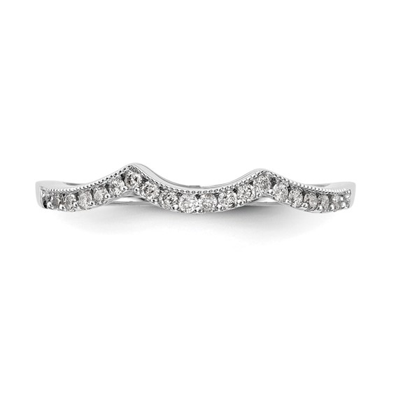 14k White Gold Contoured Wedding Band Mounting