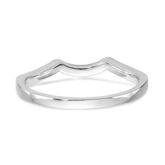 14k White Gold Contoured Wedding Band Mounting