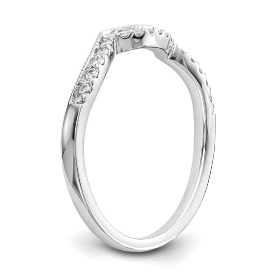 14k White Gold Contoured Wedding Band Mounting