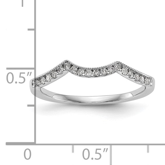 14k White Gold Contoured Wedding Band Mounting