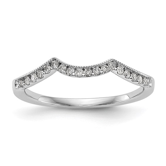14k White Gold Contoured Wedding Band Mounting