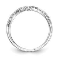 14K White Gold 0.12 Carat Lab Grown Diamond VS SI+ G+ Complete Wedding Band view 3