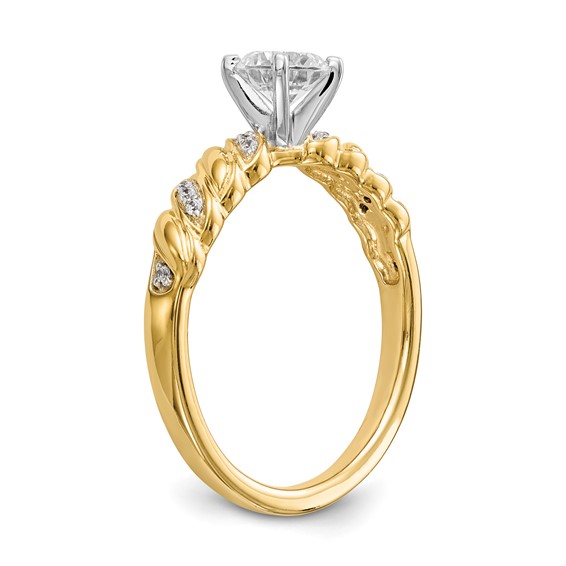 14k Twist Peg Set 1/20 carat Diamond Semi-mount Engagement Ring