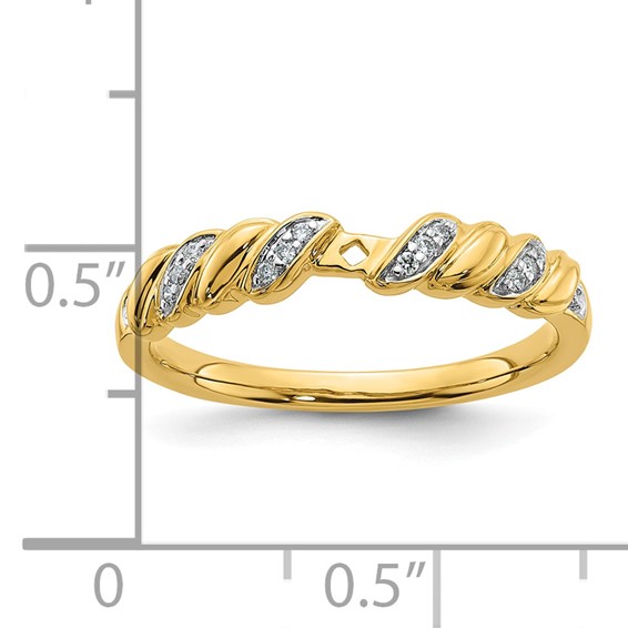 14k Twist Peg Set 1/20 carat Diamond Semi-mount Engagement Ring