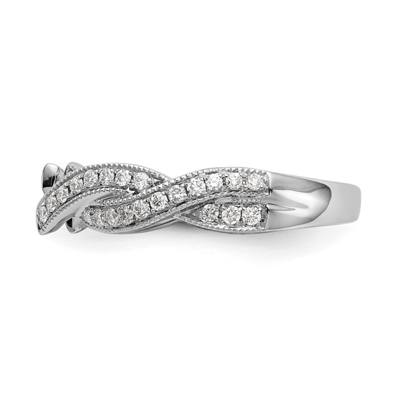 Peg Set Diamond Semi-mount Criss-Cross Engagement Rings