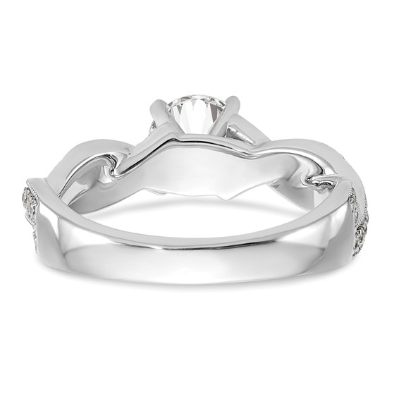 Peg Set Diamond Semi-mount Criss-Cross Engagement Rings