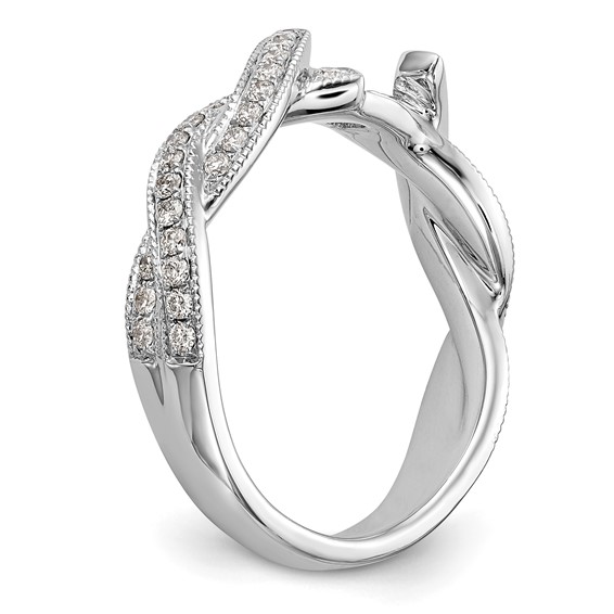 Peg Set Diamond Semi-mount Criss-Cross Engagement Rings