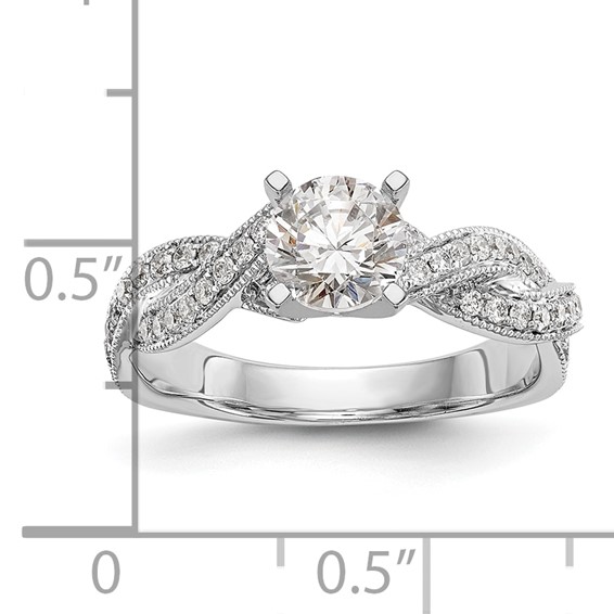 Peg Set Diamond Semi-mount Criss-Cross Engagement Rings