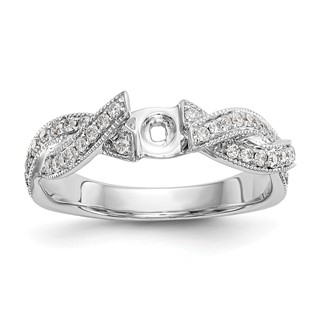 Peg Set Diamond Semi-mount Criss-Cross Engagement Rings