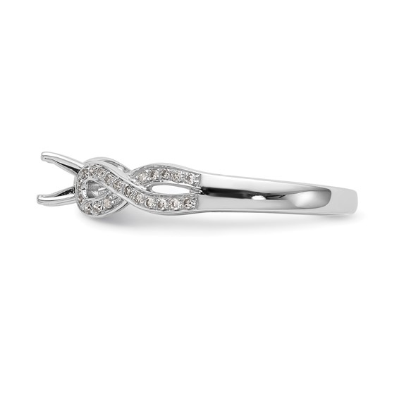 Peg Set Diamond Semi-mount Criss-Cross Engagement Rings