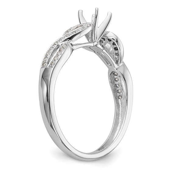 Peg Set Diamond Semi-mount Criss-Cross Engagement Rings