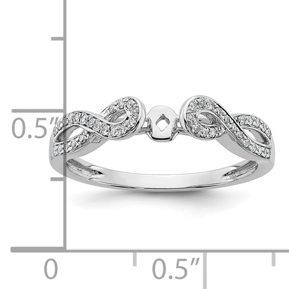 Peg Set Diamond Semi-mount Criss-Cross Engagement Rings