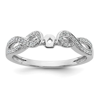 Peg Set Diamond Semi-mount Criss-Cross Engagement Rings